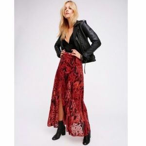 Free people velvet printed skirt
